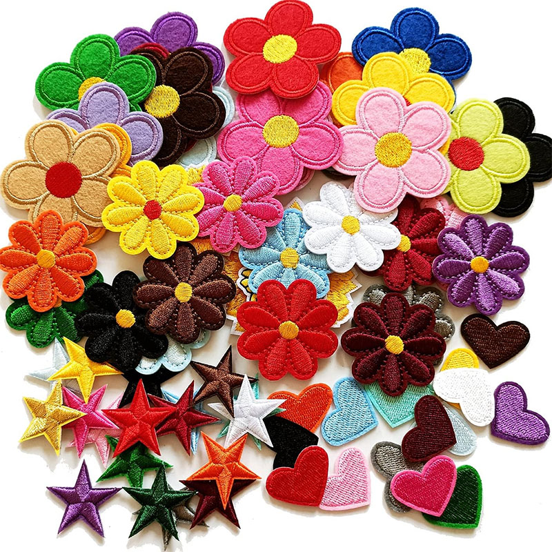 Embroidery Daisy Flower - 2-10Pcs Flower Iron on Patches Cute