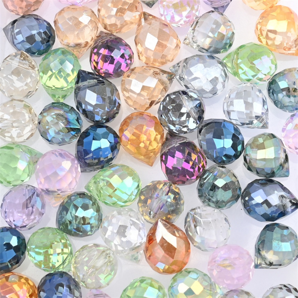 Embroidery Glass Beads - 20pcs 10*8mm Crystal Waterdrop Beads Shiny