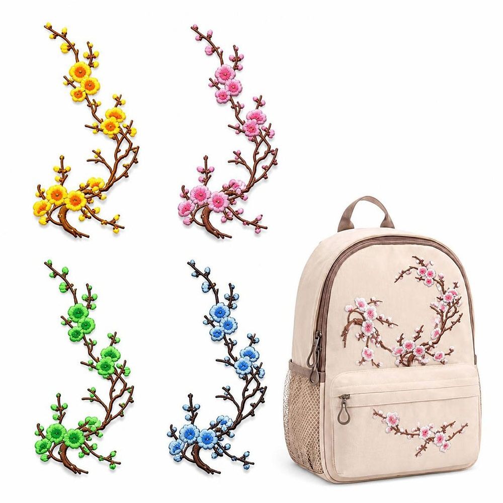 Embroidery Patches - DIY Cherry Blossom Iron On Patches