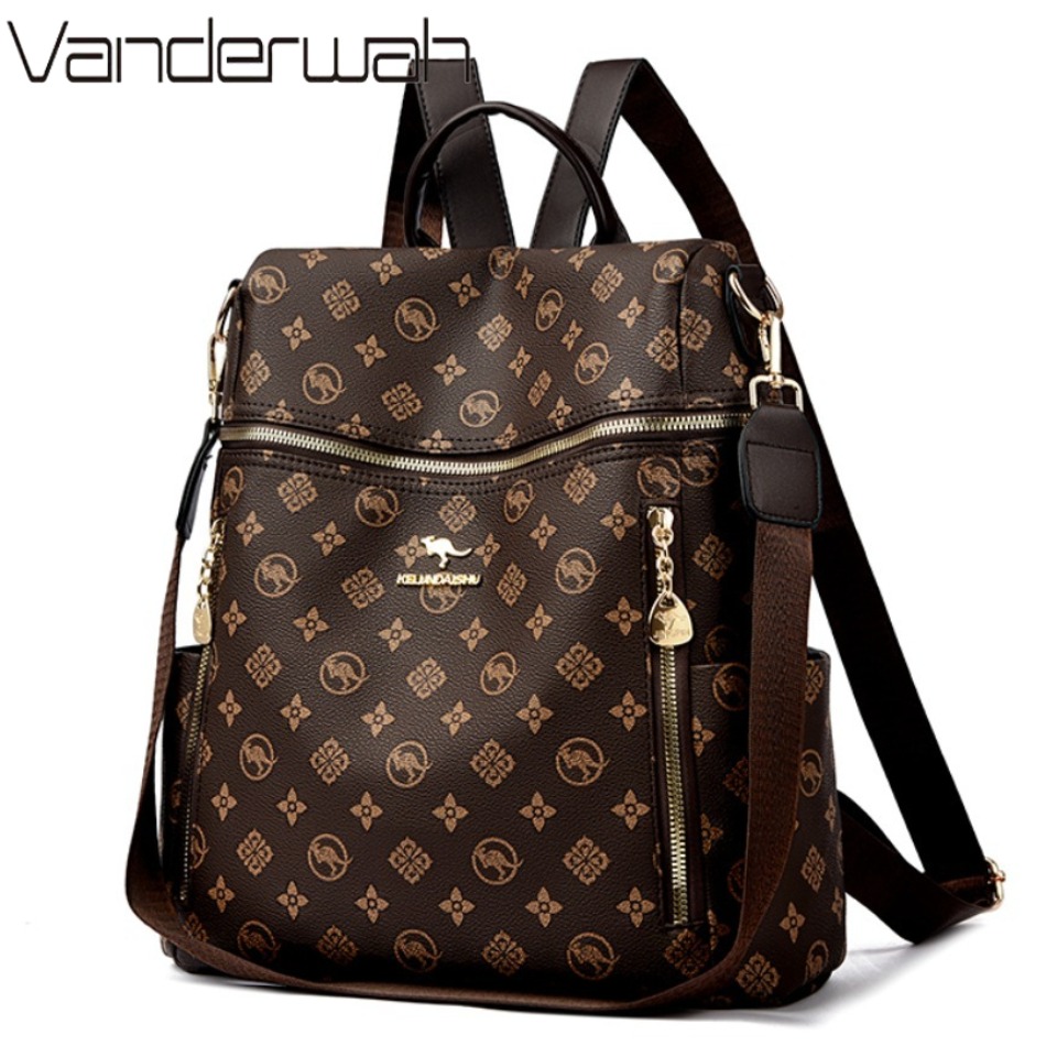 Embroidery Font - Genuine Brand Women's Soft Leather Backpack