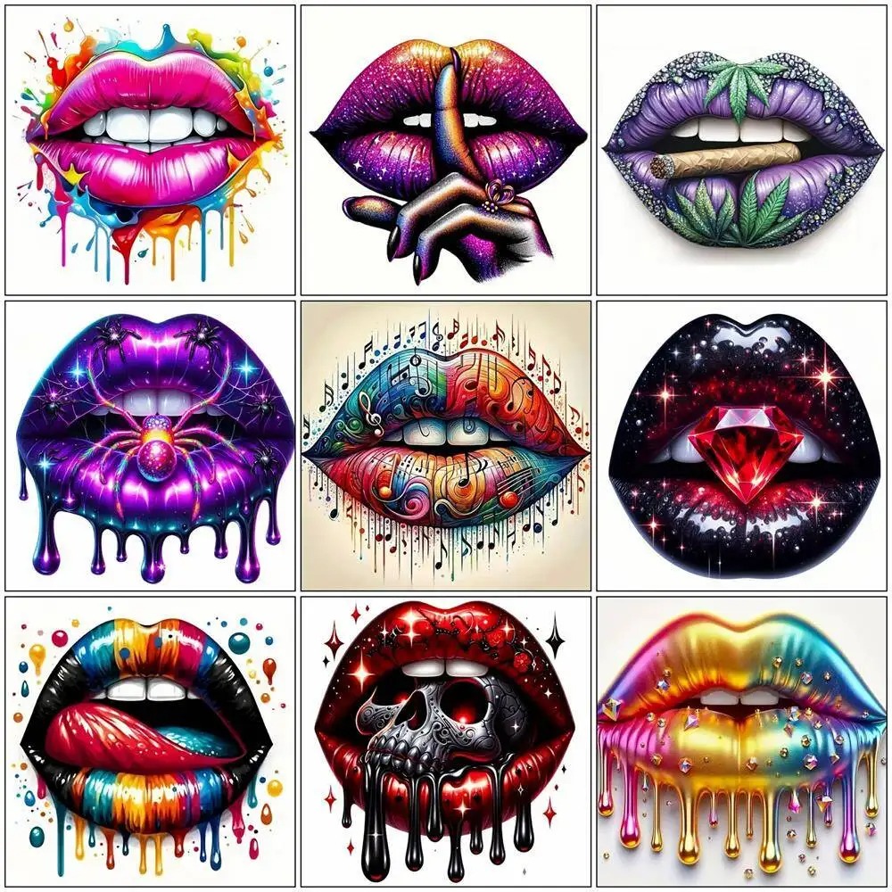 Embroidery Lips - Diamond Painting Mouth Lip Full Square