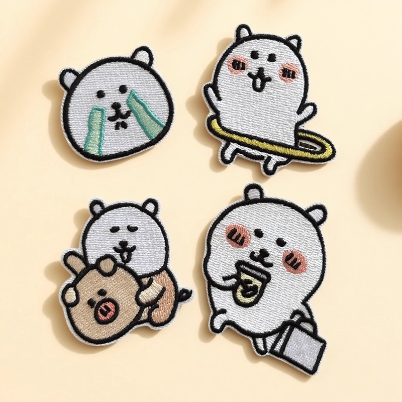 Embroidery Patches - 4pcs Cute Cartoon Anime Joke Bear