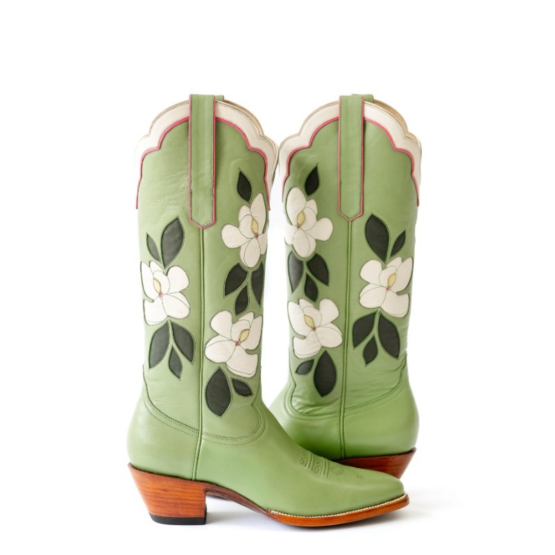 Embroidery Flower - Embroidery Flowers Pointed Toe PU Leathe