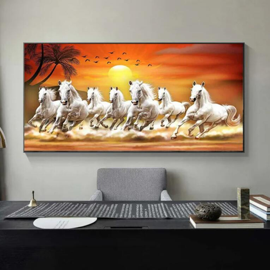 Embroidery Running Stitch - Eight Running Horses Large Size New