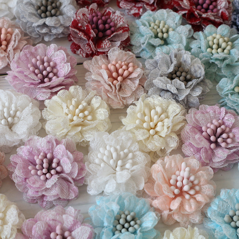 Embroidery Daisy Flower - 10Pcs 3CM Handmade Small Lace Fabric