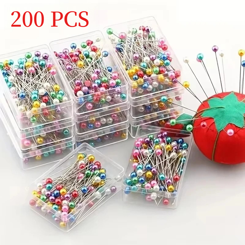 Embroidery Glass Beads - 200/100Pcs Fashion Sewing Needles Colored Glass/Ceramics