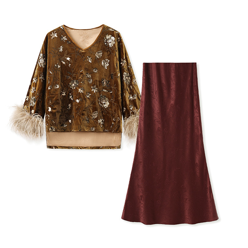 2025 Winter Feather Cuff Blous - Embroidery Blouse review and price