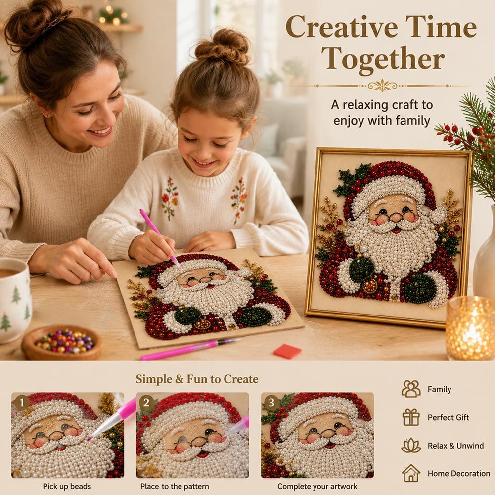 Christmas Santa Claus Pearl Ar - Embroidery Art review and price