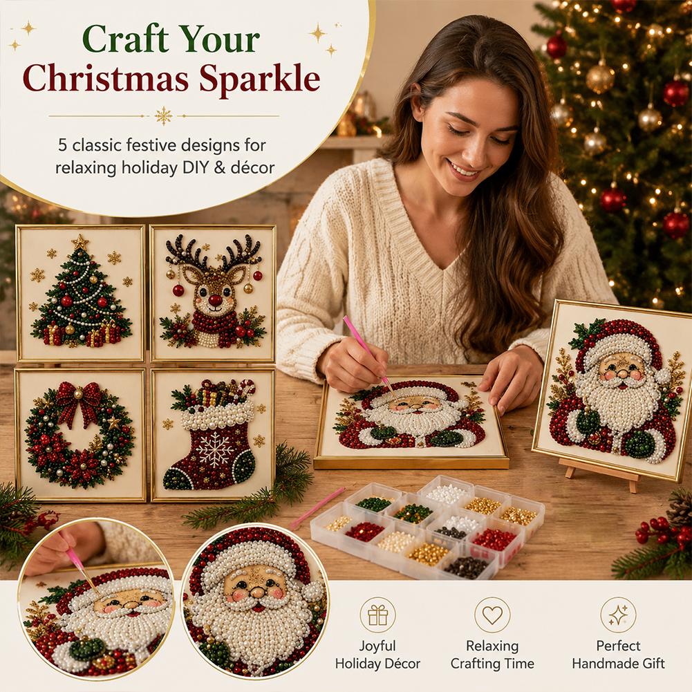 Christmas Santa Claus Pearl Ar - Embroidery Art review and price