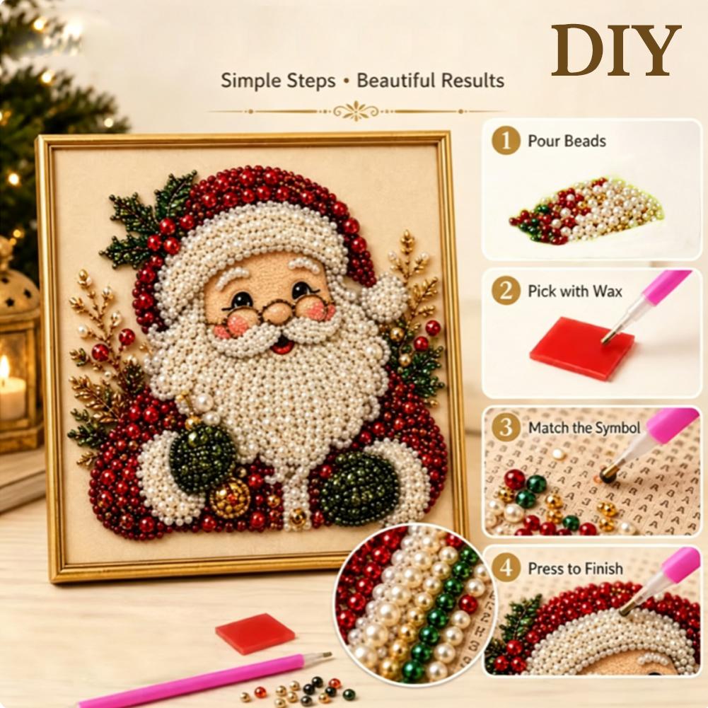 Christmas Santa Claus Pearl Ar - Embroidery Art review and price