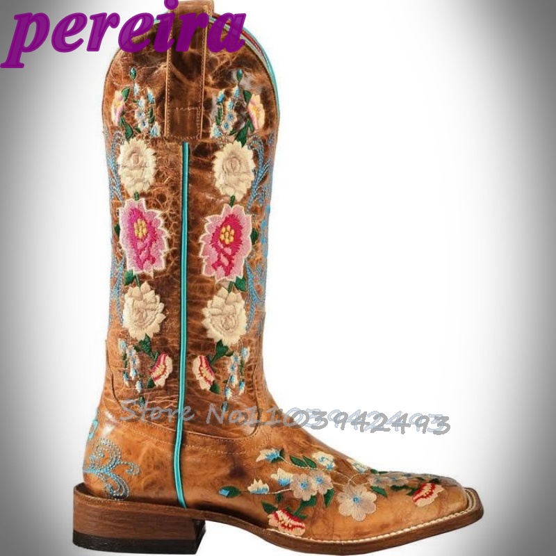 Embroidered Flower Boots Rose  - Embroidery Flower review and price