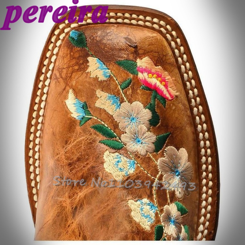 Embroidered Flower Boots Rose  - Embroidery Flower review and price