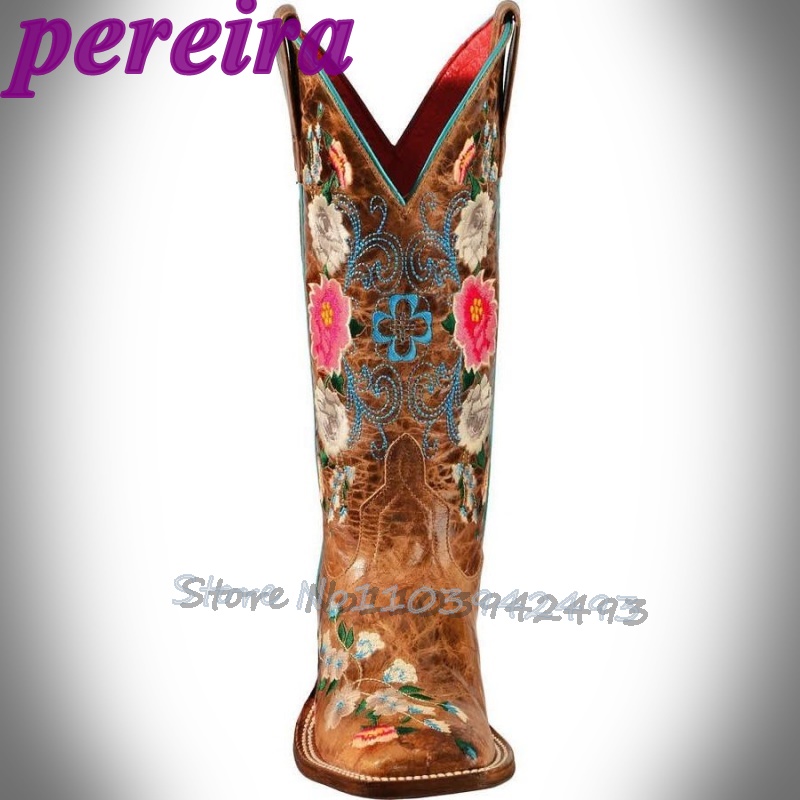 Embroidered Flower Boots Rose  - Embroidery Flower review and price