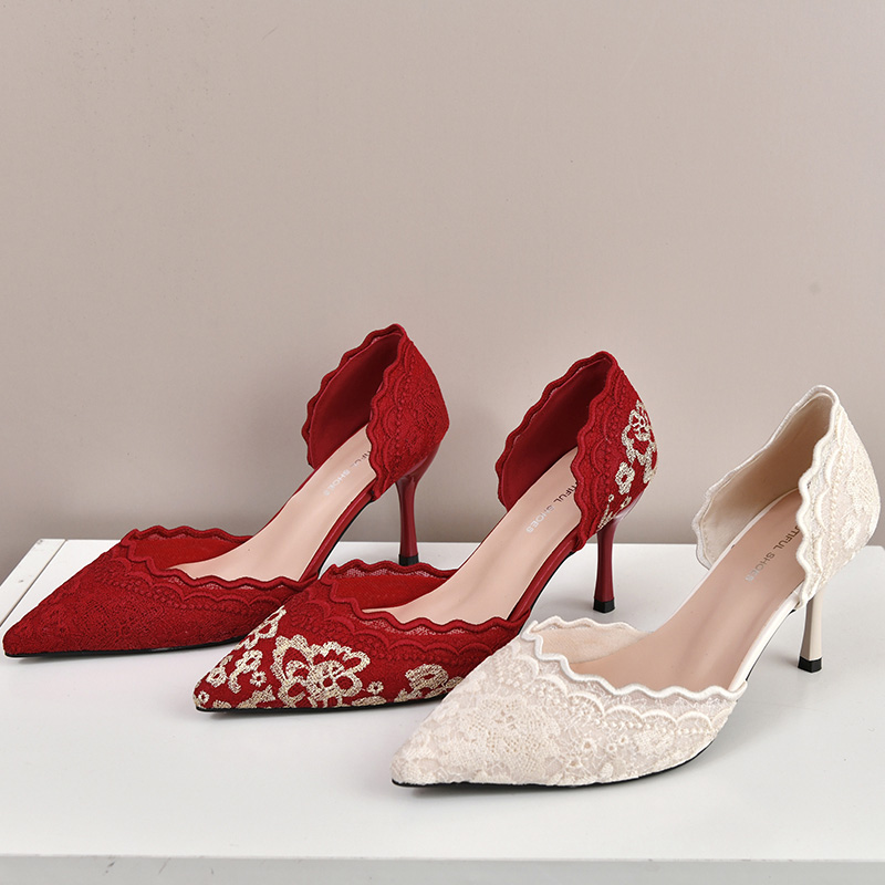 Luxury Red White Lace Embroide - Embroidery Red review and price