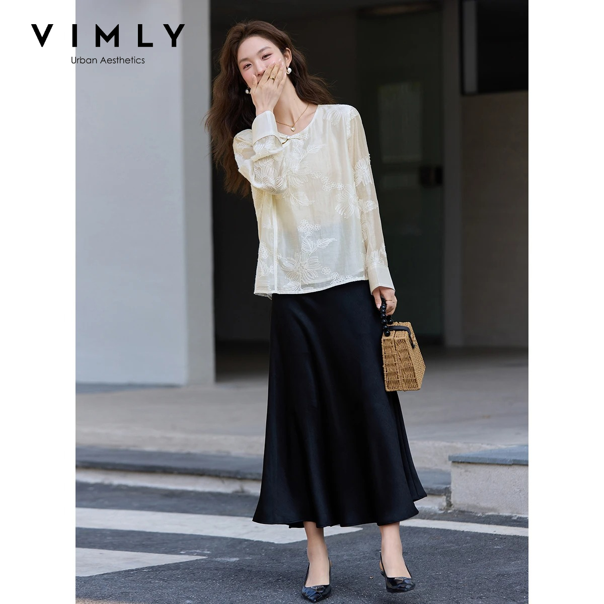 VIMLY Apricot New Chinese Embr - Embroidery Blouse review and price