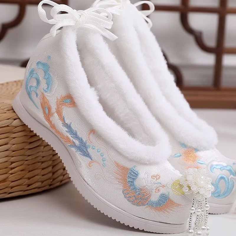 Winter Hanfu Shoes Women Chine - Embroidery Red review and price