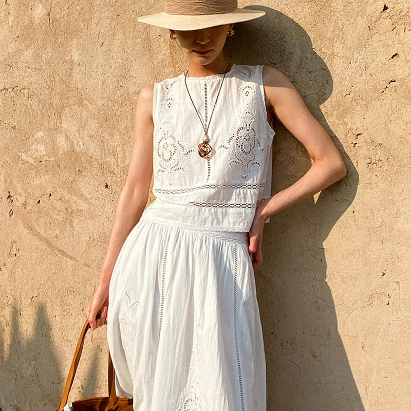 French Designer Boho White Cot - Embroidery Blouse review and price