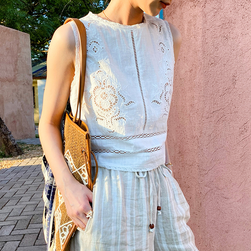 French Designer Boho White Cot - Embroidery Blouse review and price