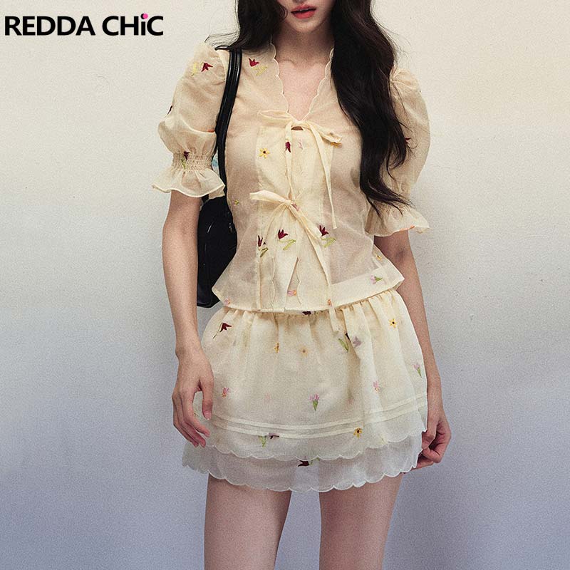 REDDACHiC Floral-embroidered C - Embroidery Blouse review and price