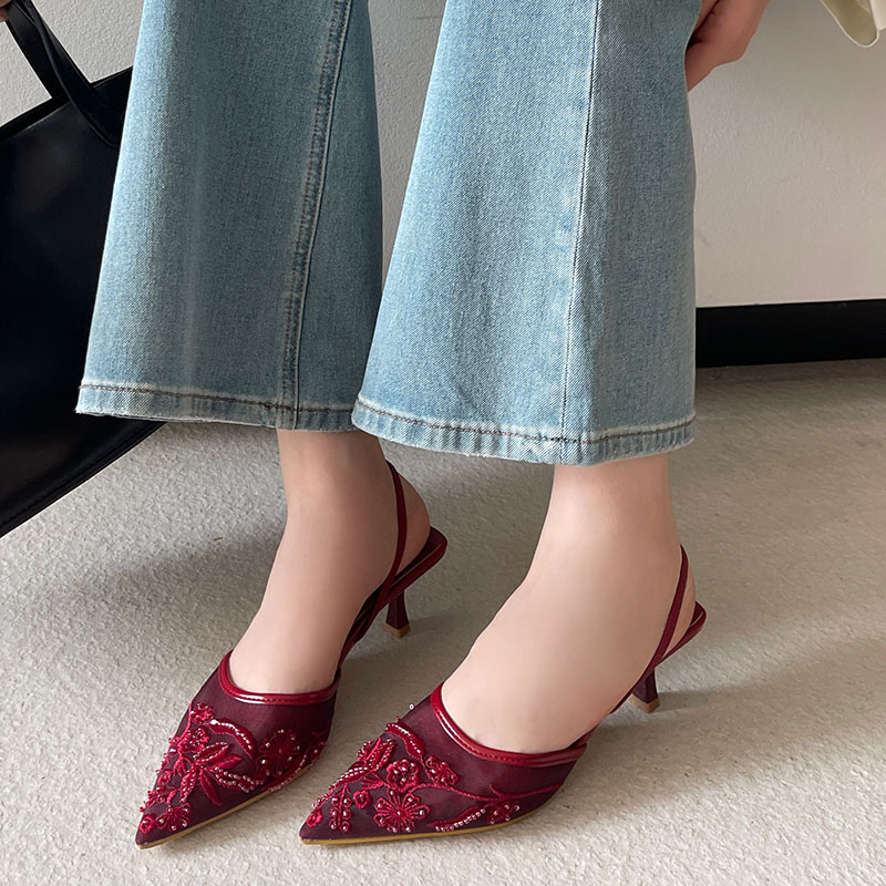 2026 Elegant Slingback Sandals - Embroidery Flower review and price