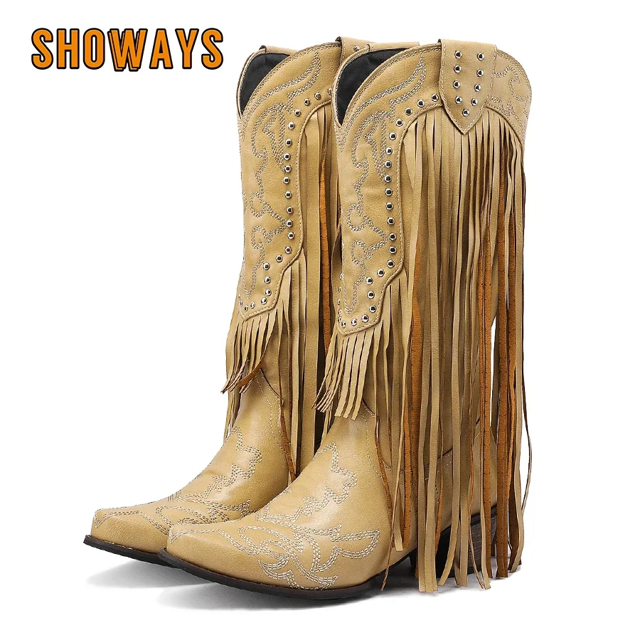 Fringe Rivet Western Women Mid - Embroidery Red review and price