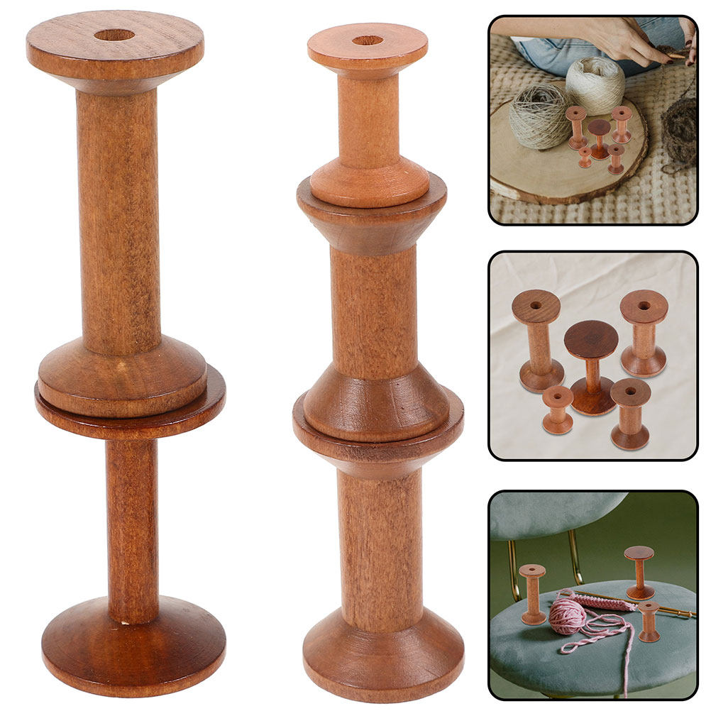 7Pcs Wooden Thread Spools Vint - Embroidery Threads review and price