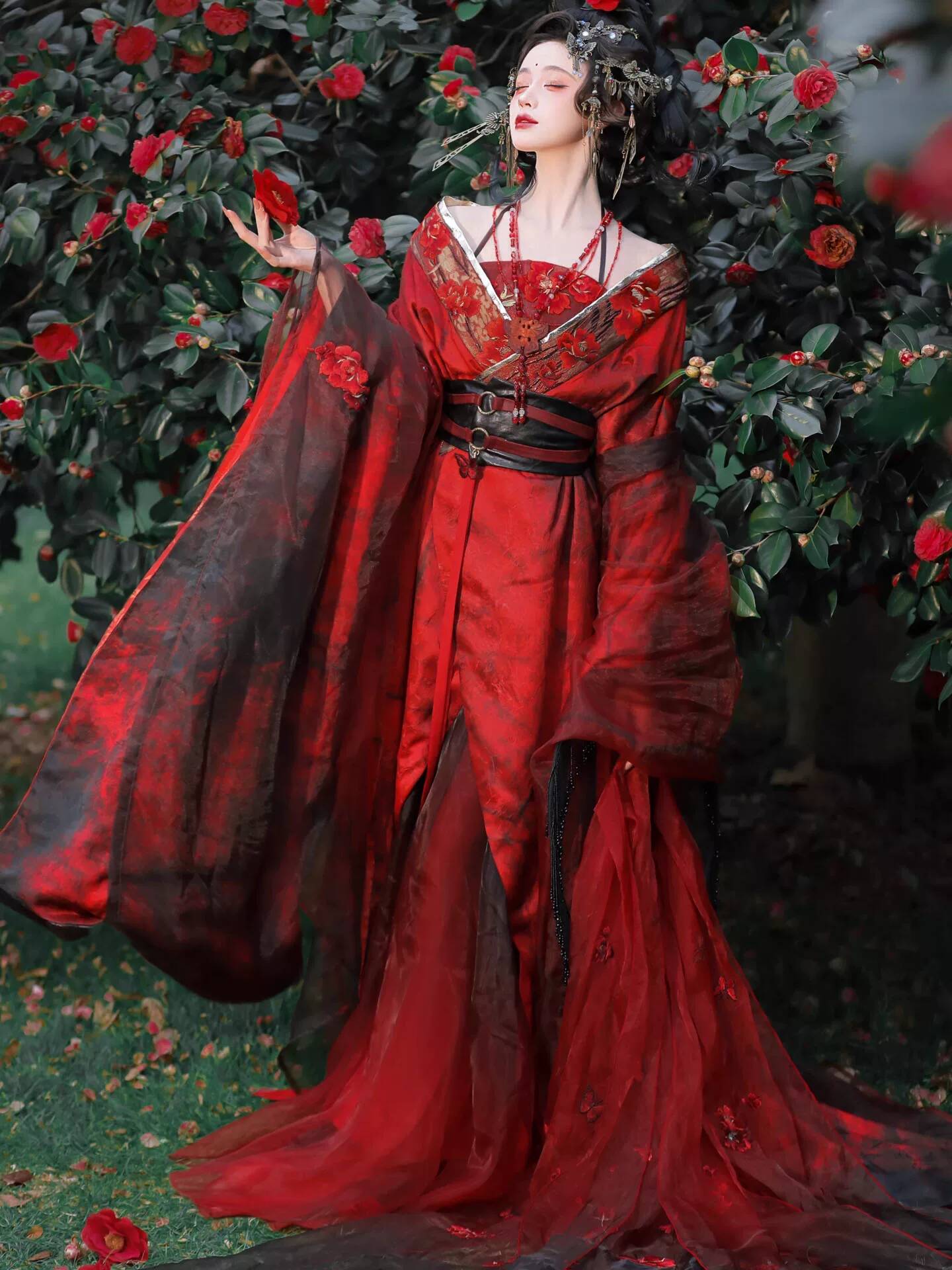 New Datura Red Hanfu Women Anc - Embroidery Red review and price