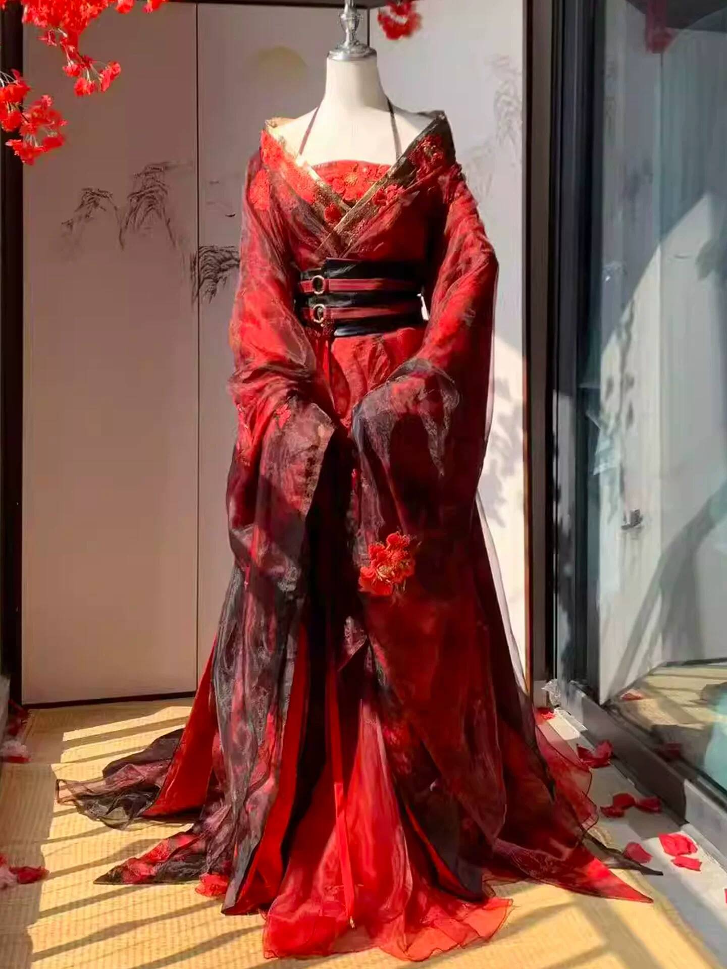 New Datura Red Hanfu Women Anc - Embroidery Red review and price