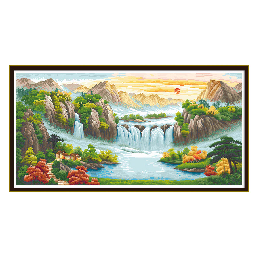 Printed Cross Stitch Set Hand  - Embroidery Running Stitch review and price