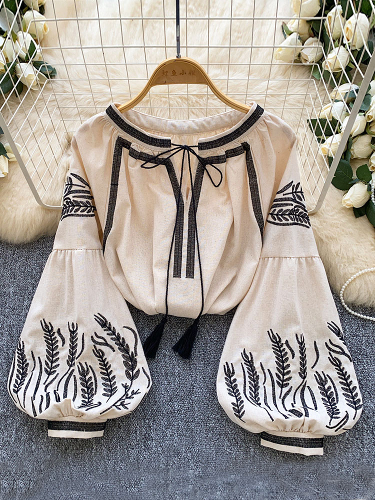 Women Bohemian-style Blouse Em - Embroidery Blouse review and price