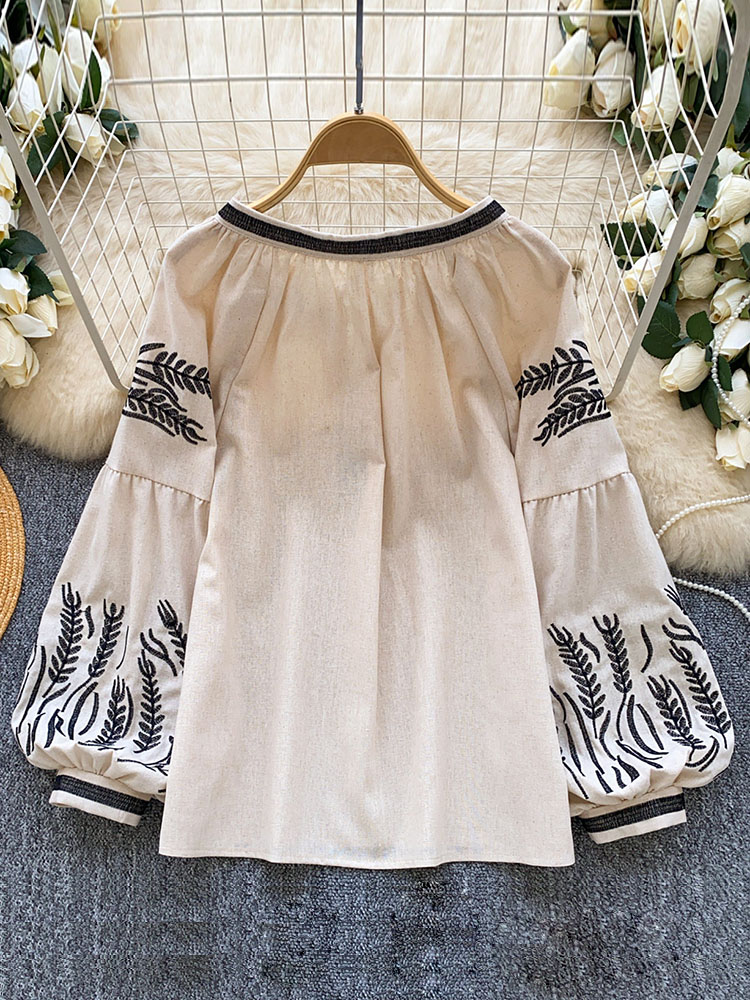Women Bohemian-style Blouse Em - Embroidery Blouse review and price