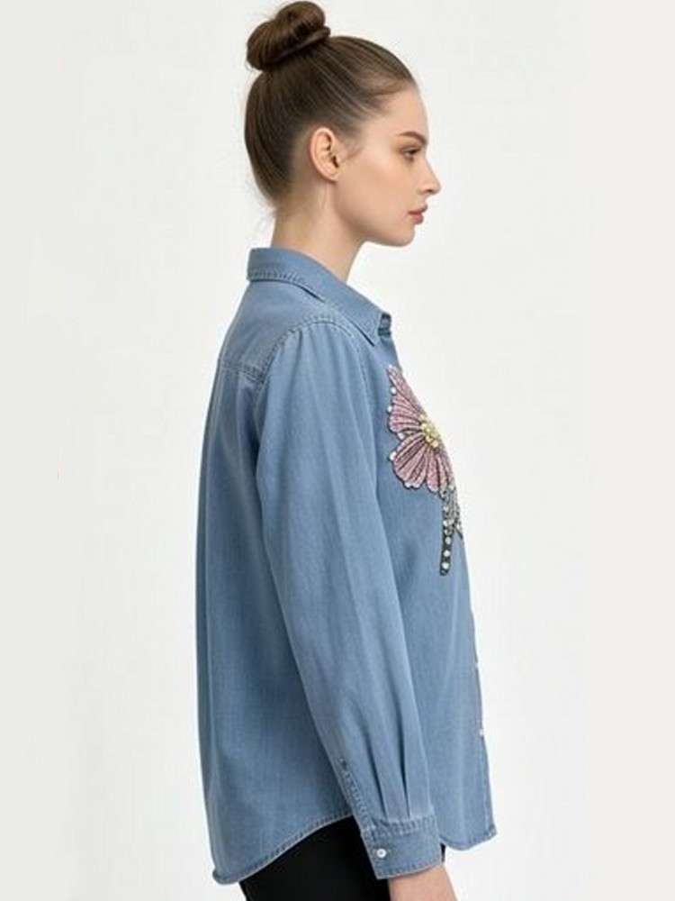 Women Denim Embroidery Blouses - Embroidery Blouse review and price