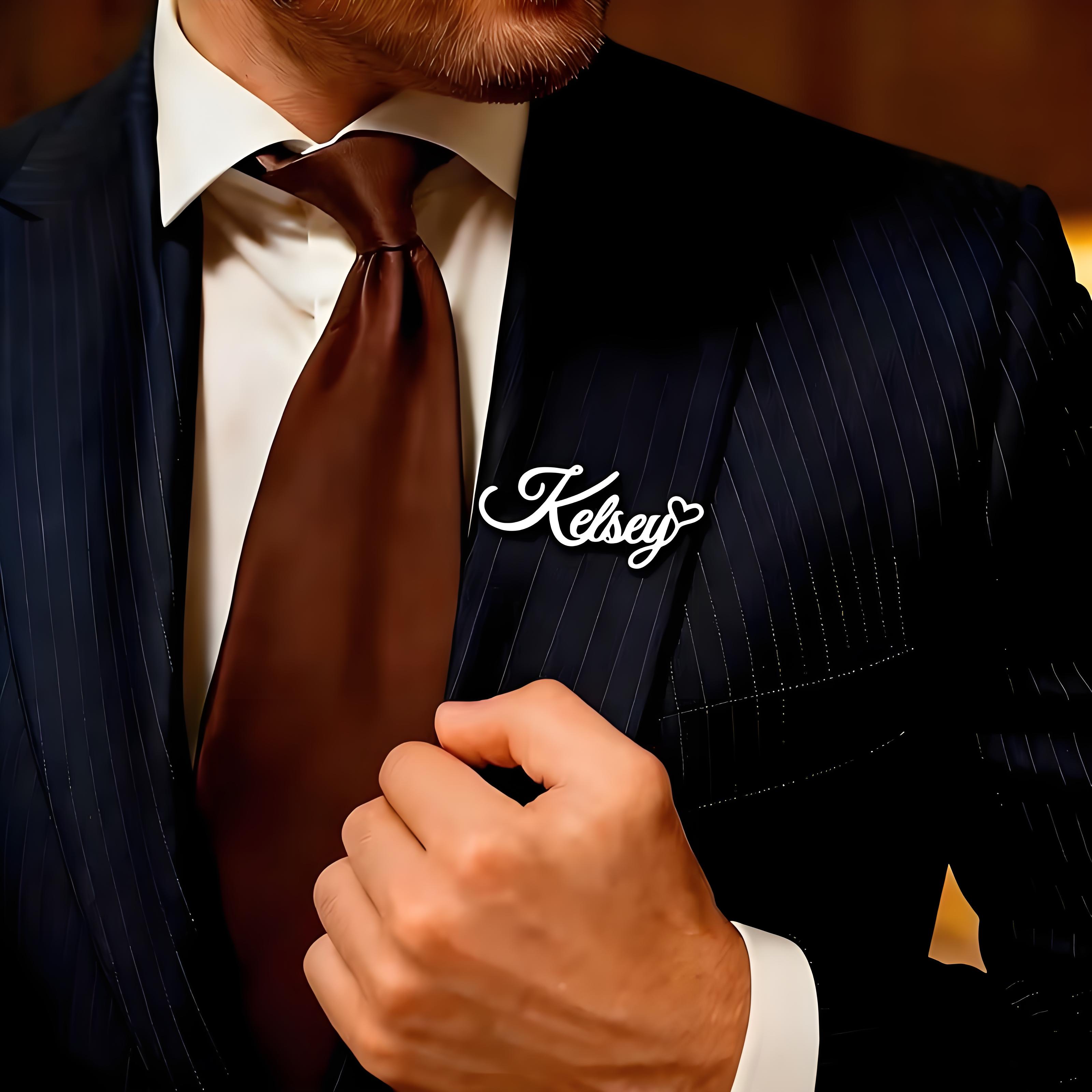 Custom Cursive Name Lapel Pin  - Embroidery Names review and price