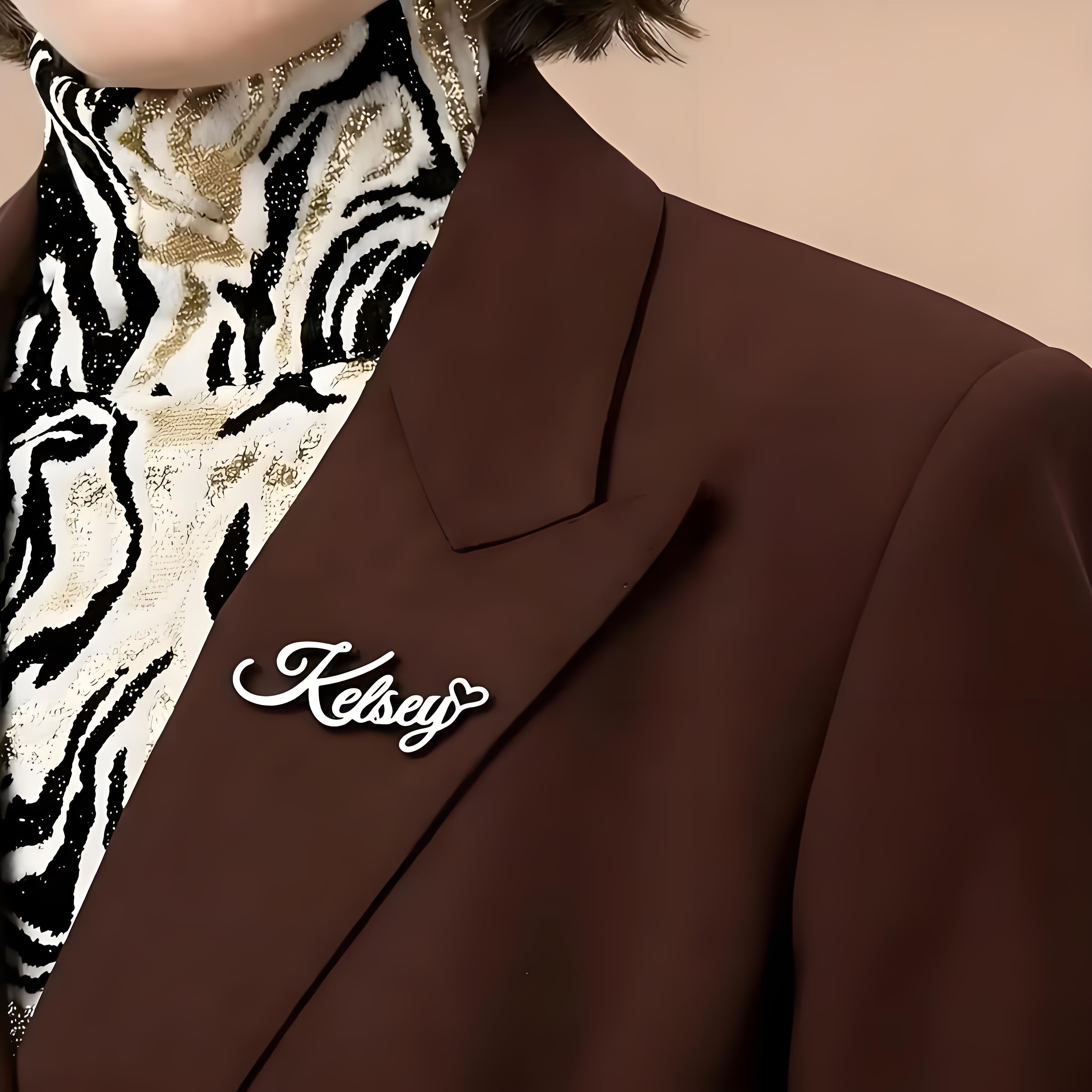 Custom Cursive Name Lapel Pin  - Embroidery Names review and price