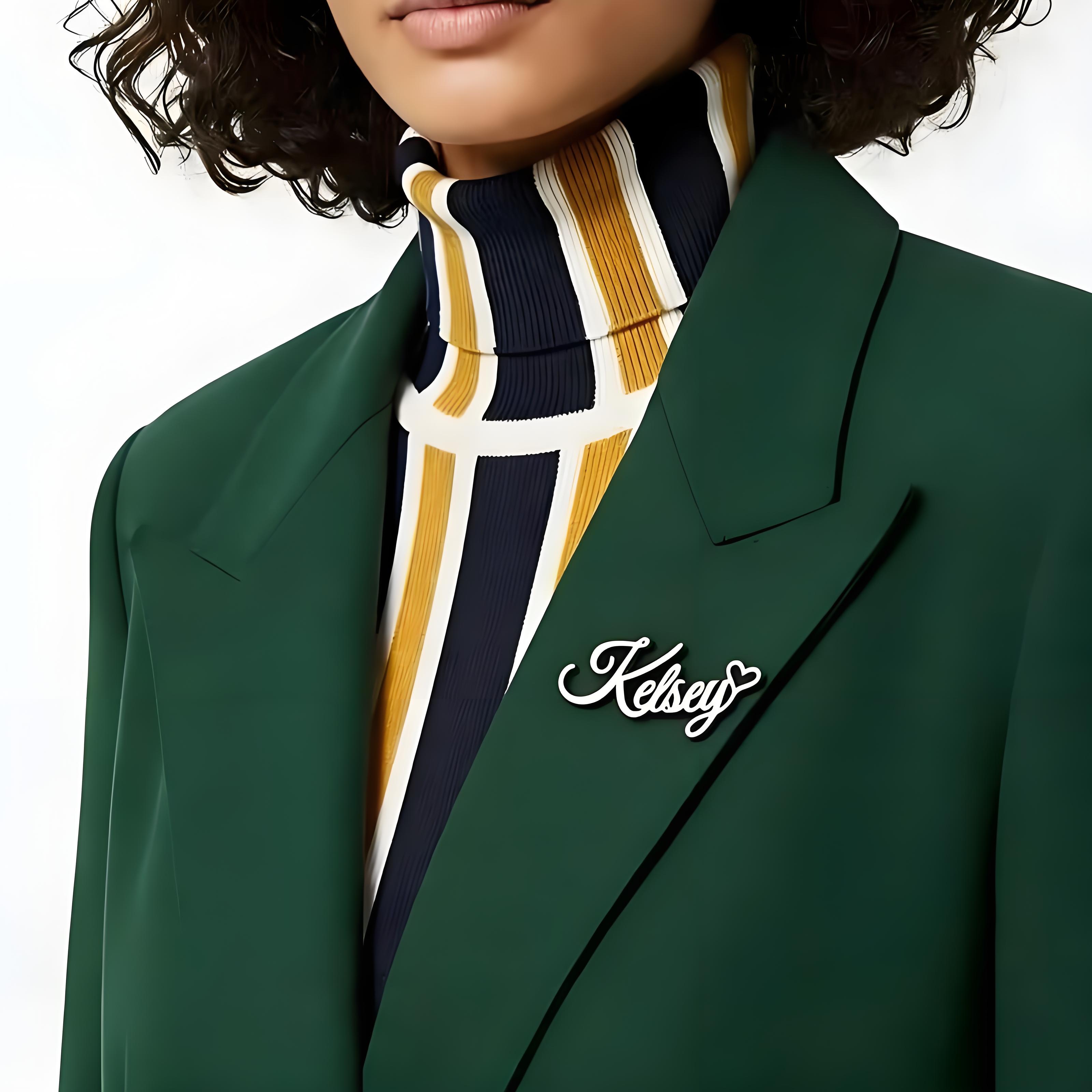 Custom Cursive Name Lapel Pin  - Embroidery Names review and price