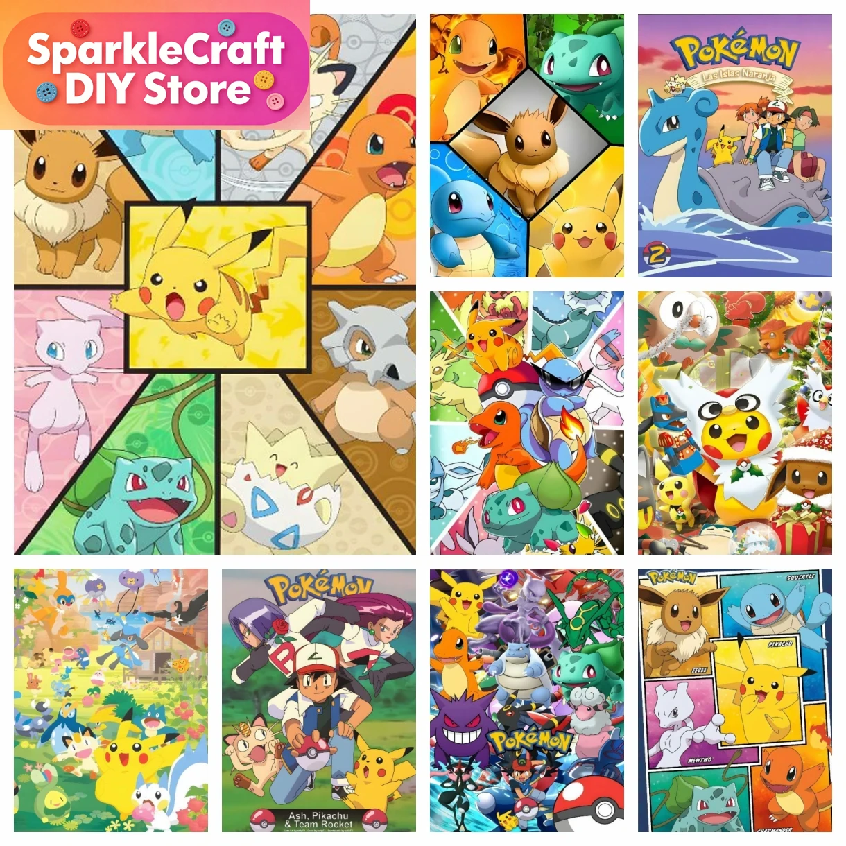 1pc frameless Cartoon Pokemon  - Embroidery Kit Set review and price