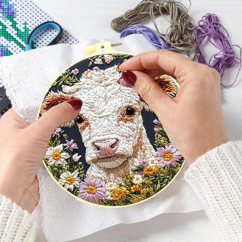 Embroidery Kits For Adults Cow - Embroidery Daisy Flower review and price