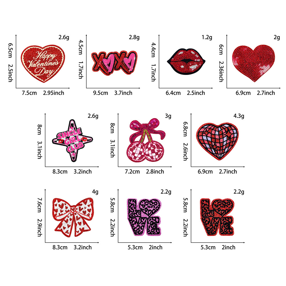 10pcs/set 2026 New Valentine's - Embroidery Lips review and price