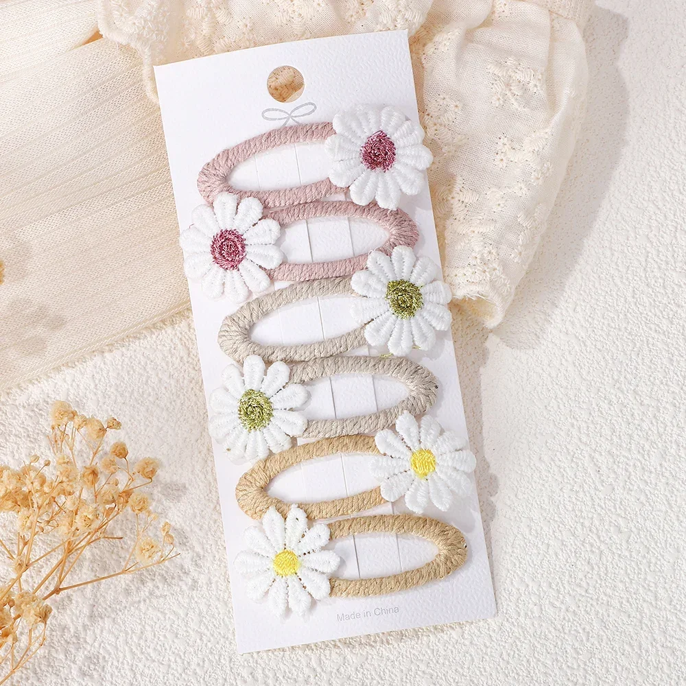 6PCS Cute Daisy Flower Hair Cl - Embroidery Daisy Flower review and price