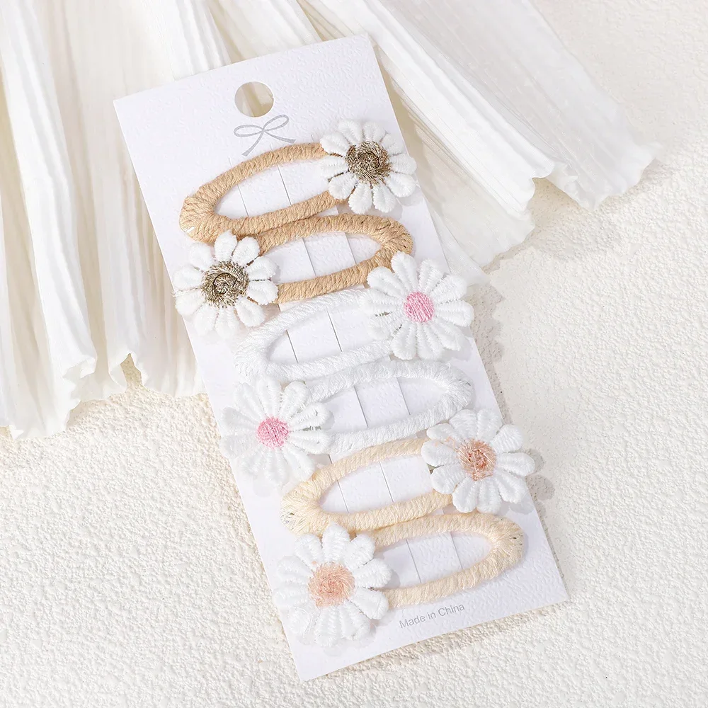 6PCS Cute Daisy Flower Hair Cl - Embroidery Daisy Flower review and price