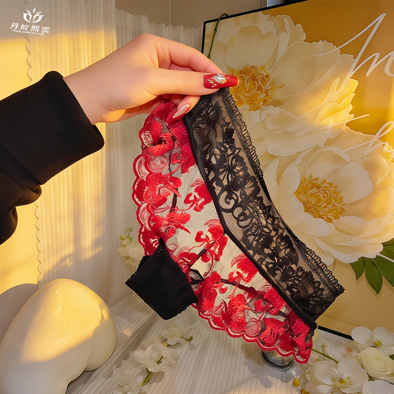 【1pcs】lingeries femme ultra ho - Embroidery Red review and price