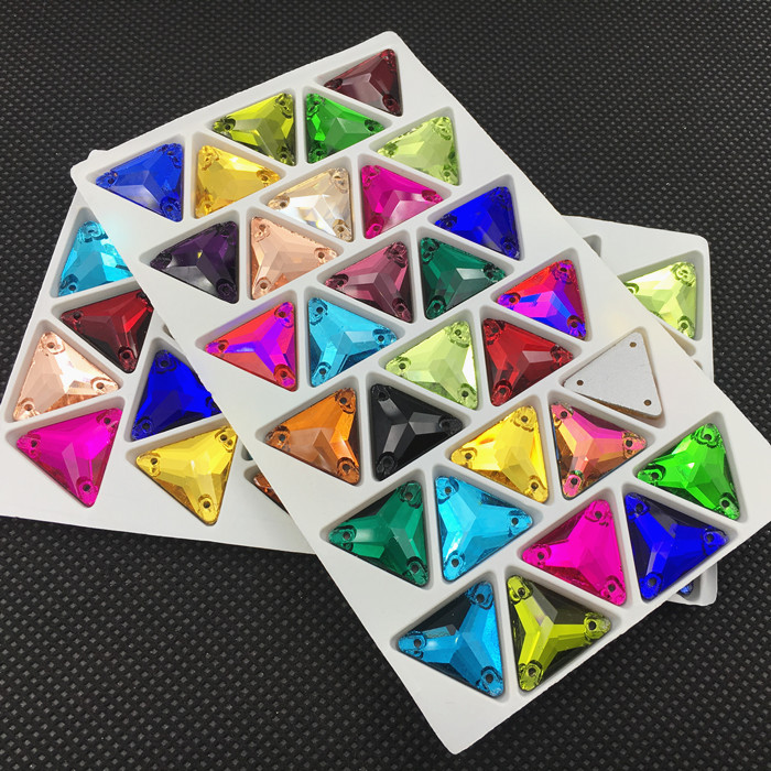 Glass Crystal Triangle Sew On  - Embroidery Glass Beads review and price