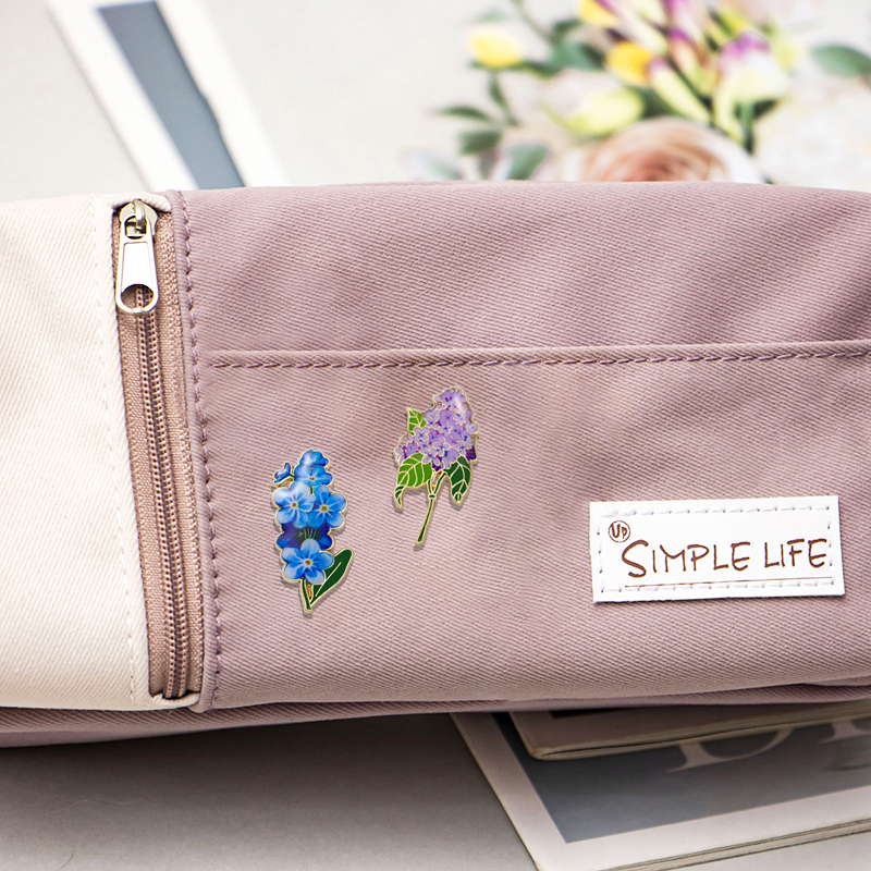 Pretty Flower Theme Enamel Pin - Embroidery Lips review and price