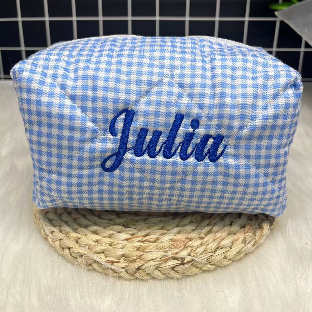 Large Capacity Striped Cosmeti - Embroidery Names review and price