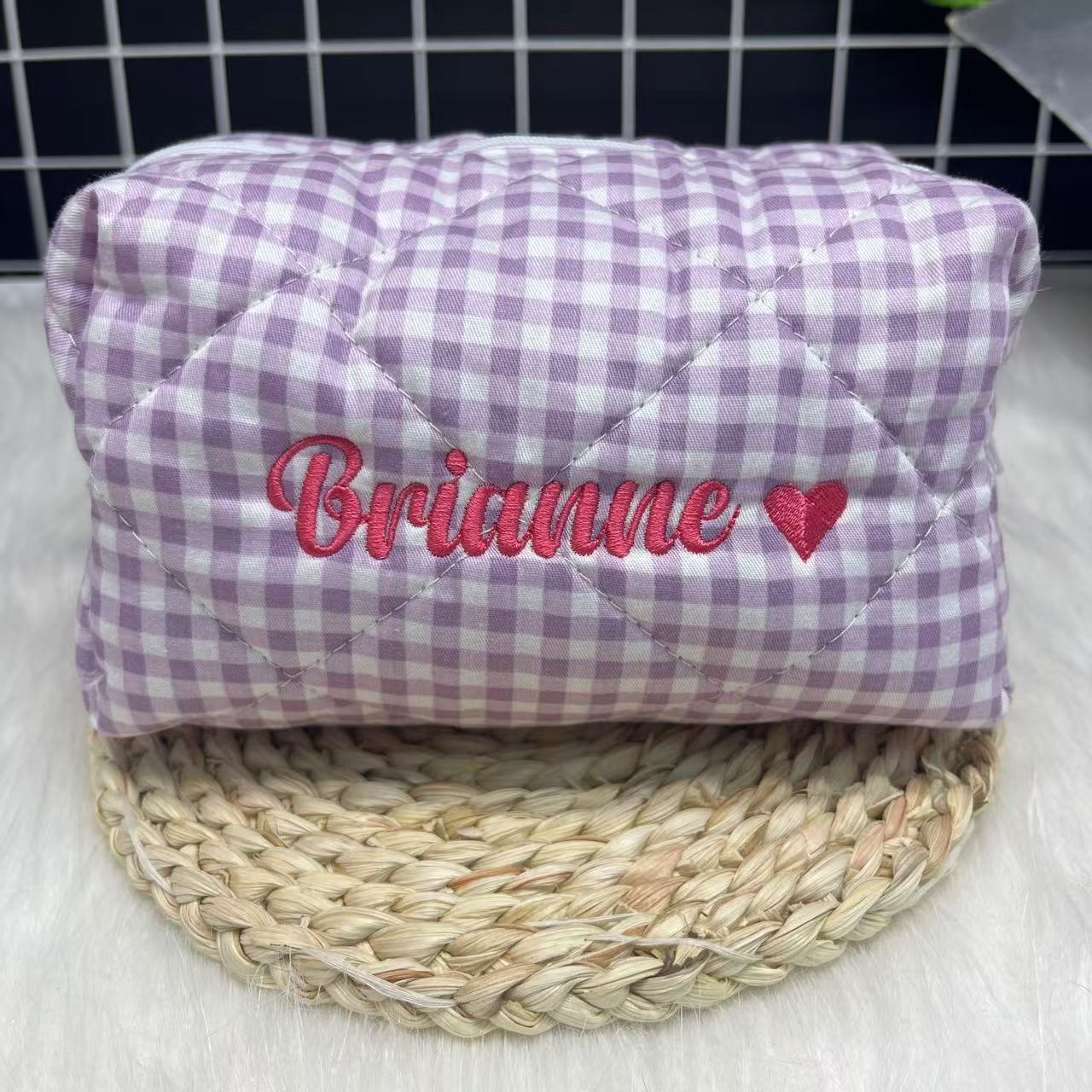 Large Capacity Striped Cosmeti - Embroidery Names review and price
