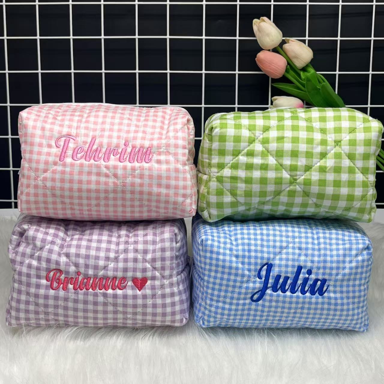 Large Capacity Striped Cosmeti - Embroidery Names review and price